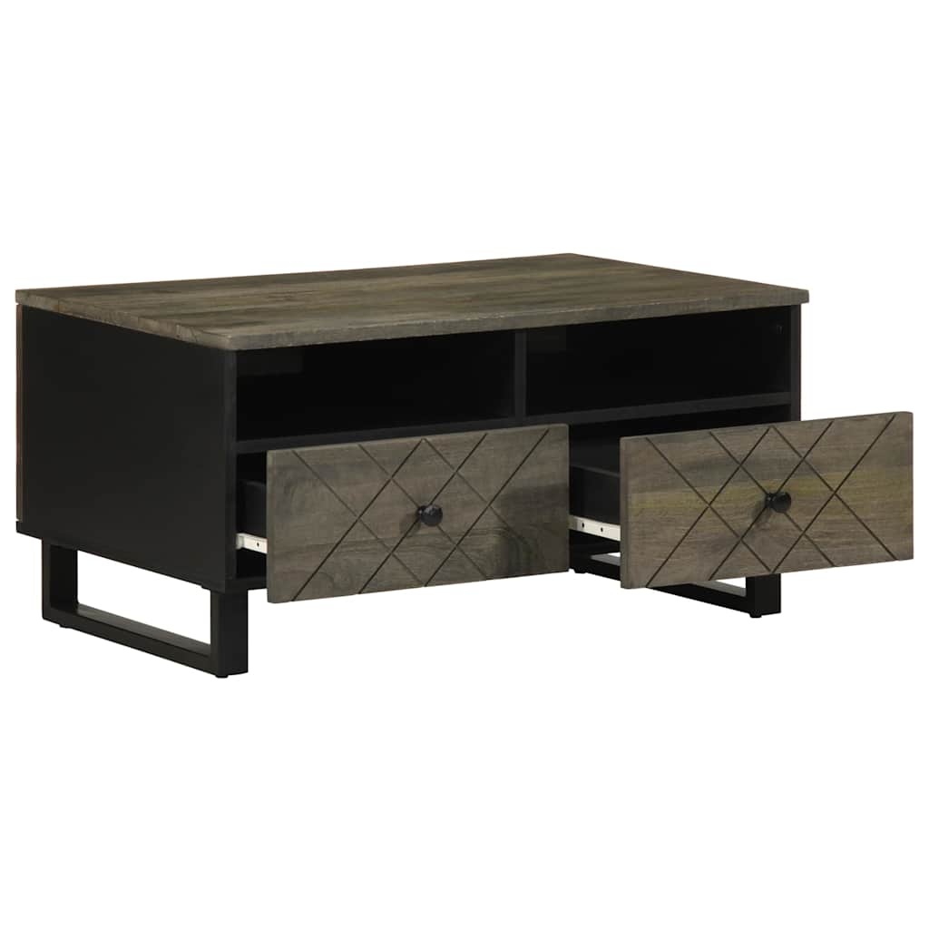 Salongbord svart 80x54x40 cm heltre furu