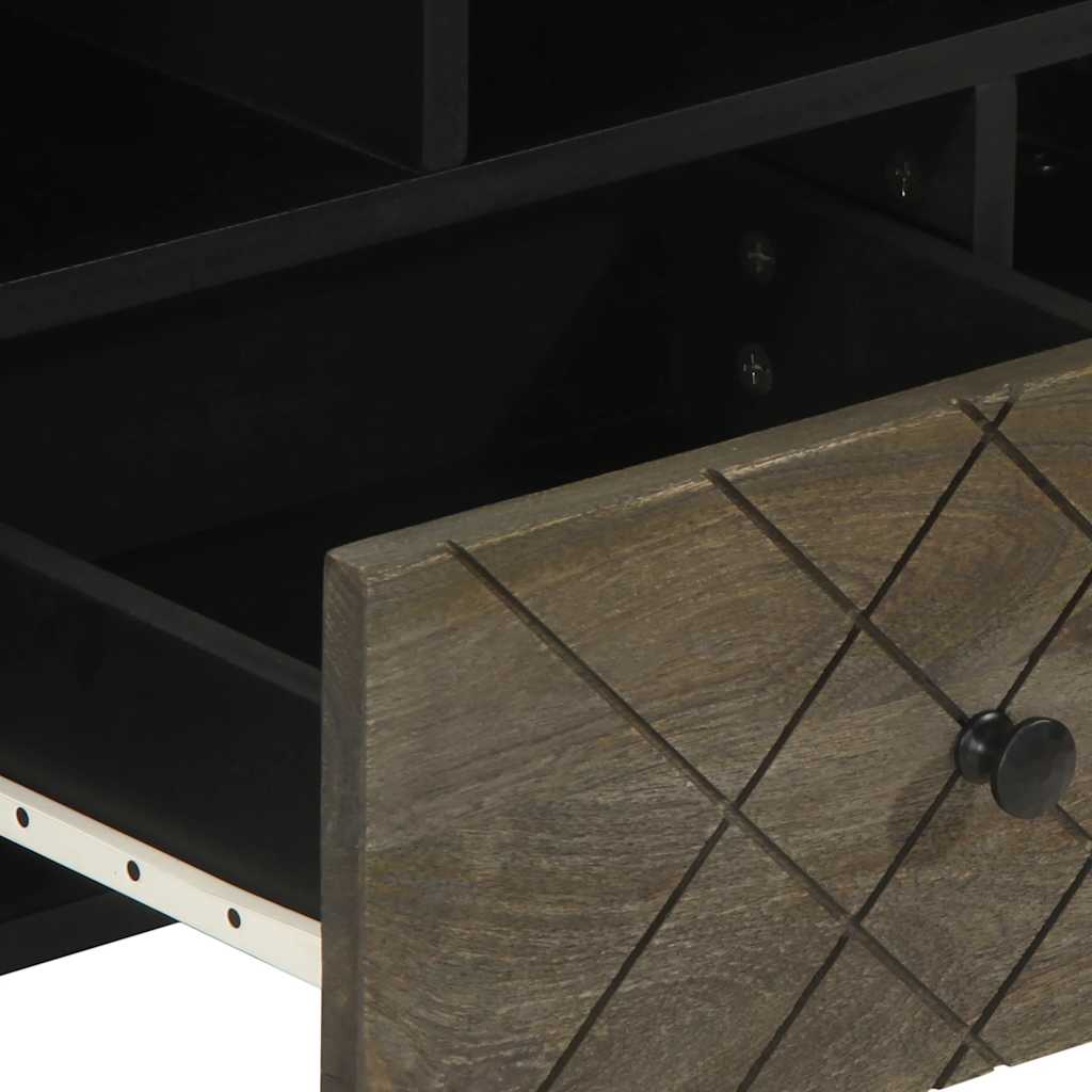 TV-benk svart 100x33x46 cm heltre mango