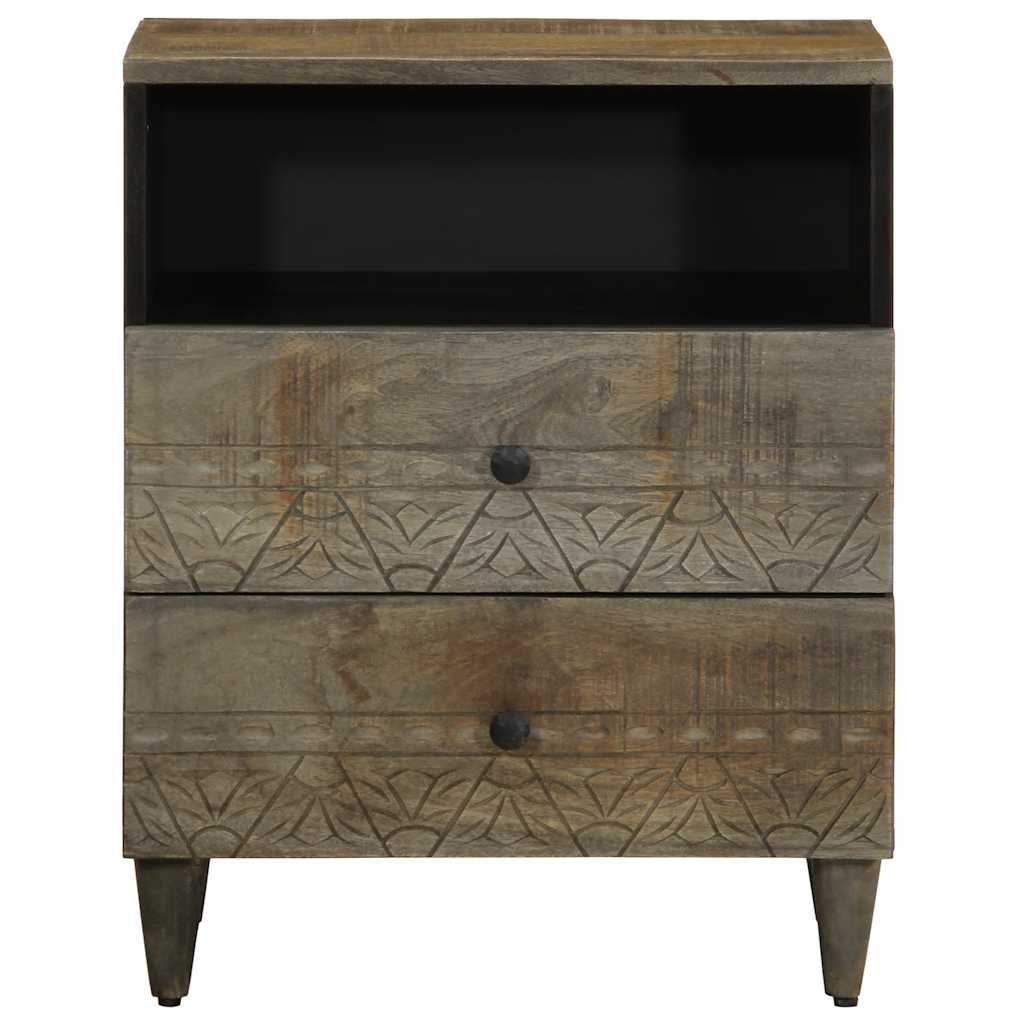 Nattbord lysegrå 50x33x60 cm heltre mango