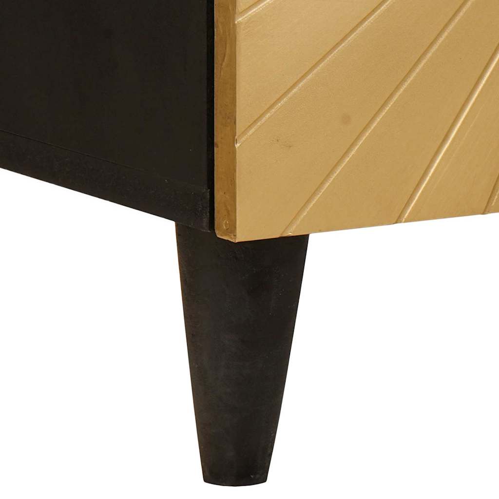 Nattbordskap Svart og Gull 40 x 33 x 46 cm Konstruert tre