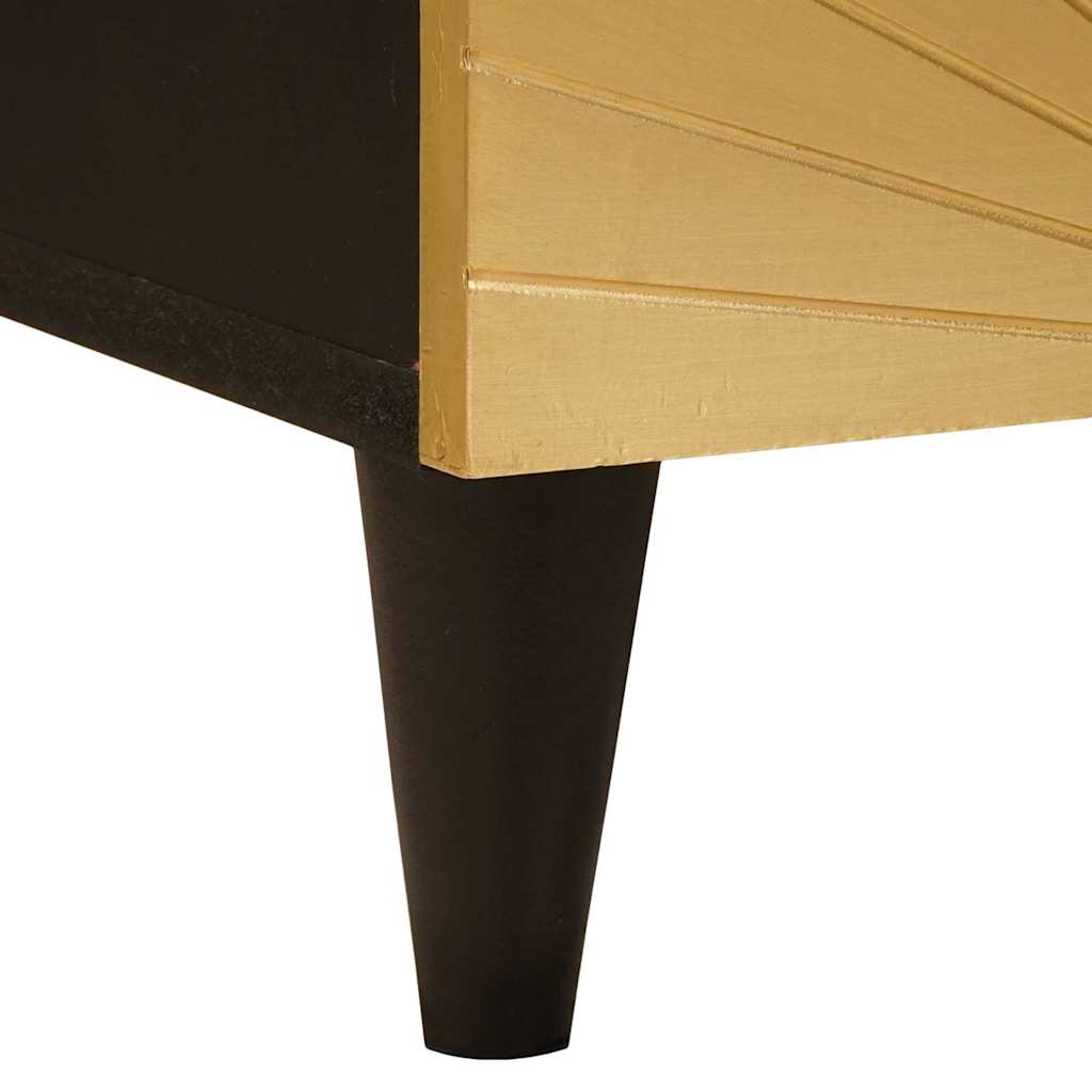 Nattbordskap Svart og Gull 40 x 33 x 46 cm Konstruert tre