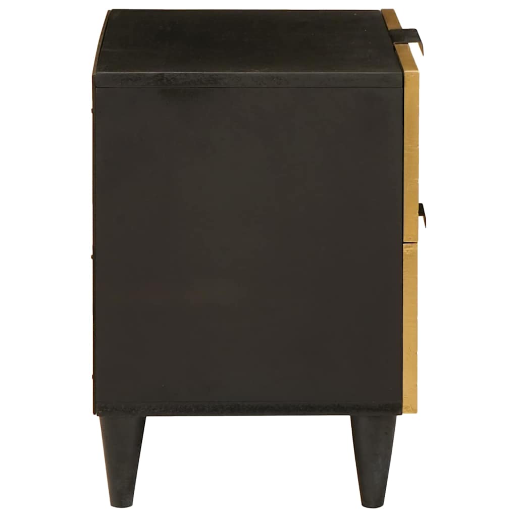 Nattbordskap Svart og Gull 40 x 33 x 46 cm Konstruert tre