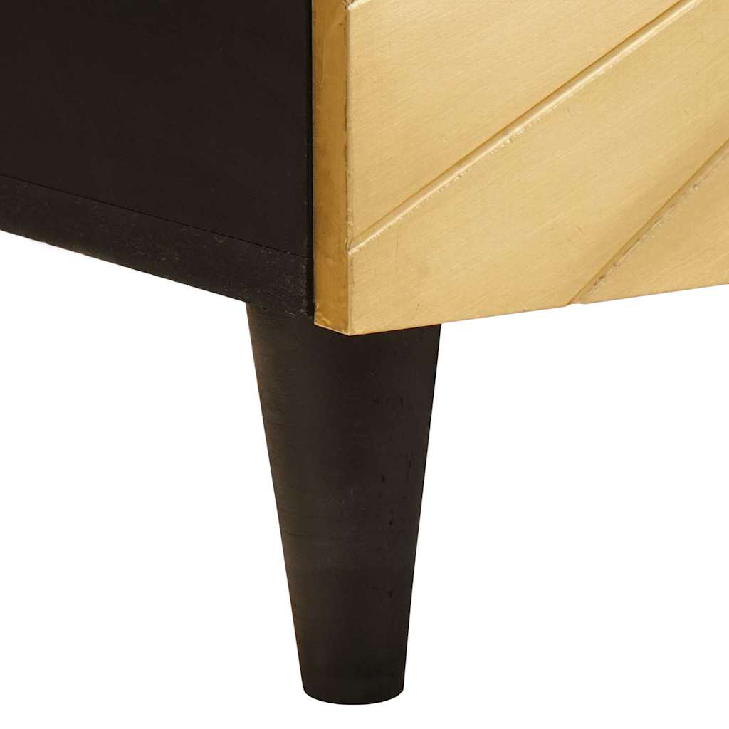 TV-skap med hylle Svart og Gull 105 x 33 x 46 cm Konstruert tre