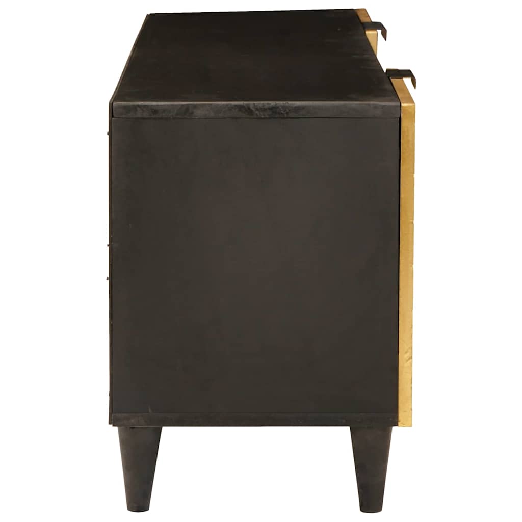 TV-skap med hylle Svart og Gull 105 x 33 x 46 cm Konstruert tre