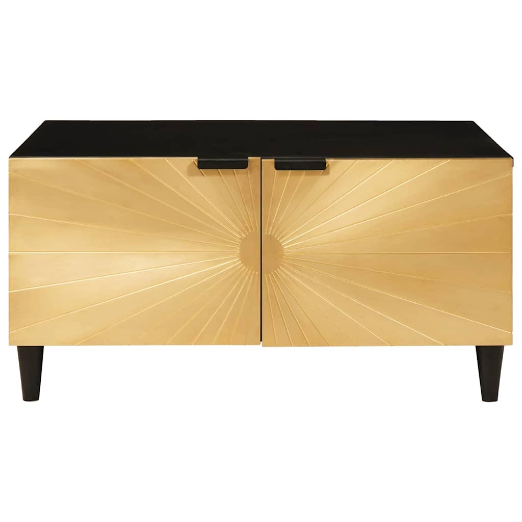 Kaffebord Svart og Gull 80 x 50 x 40 cm Konstruert tre
