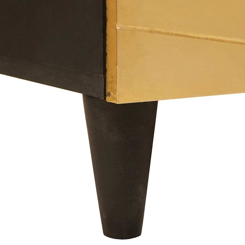 Sideskap Svart og Gull 60 x 33,5 x 100 cm Massiv mango tre