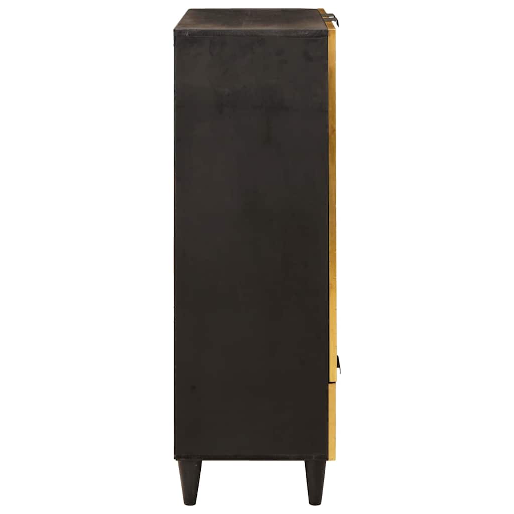 Sideskap Svart og Gull 60 x 33,5 x 100 cm Massiv mango tre