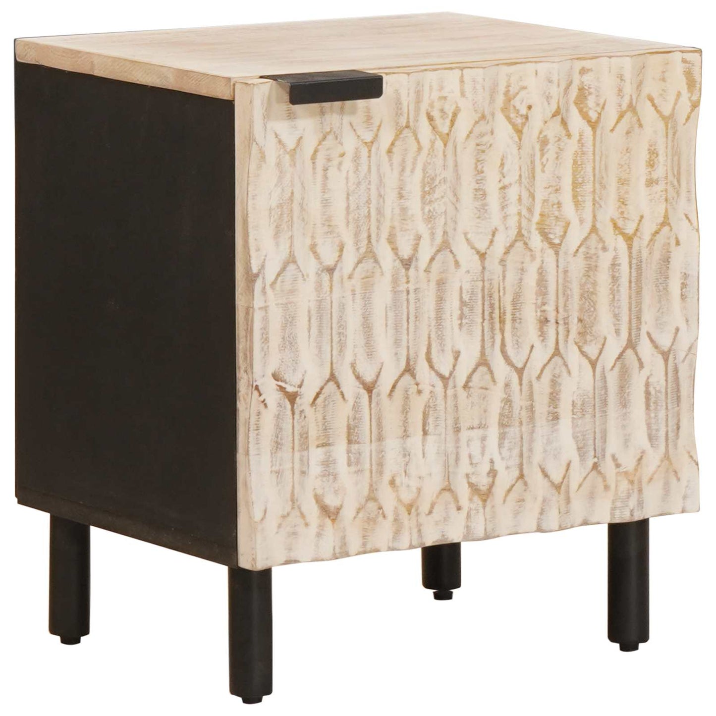 Nattbordskap 2 pcs Hvit 40 x 33 x 46 cm Massiv mango tre