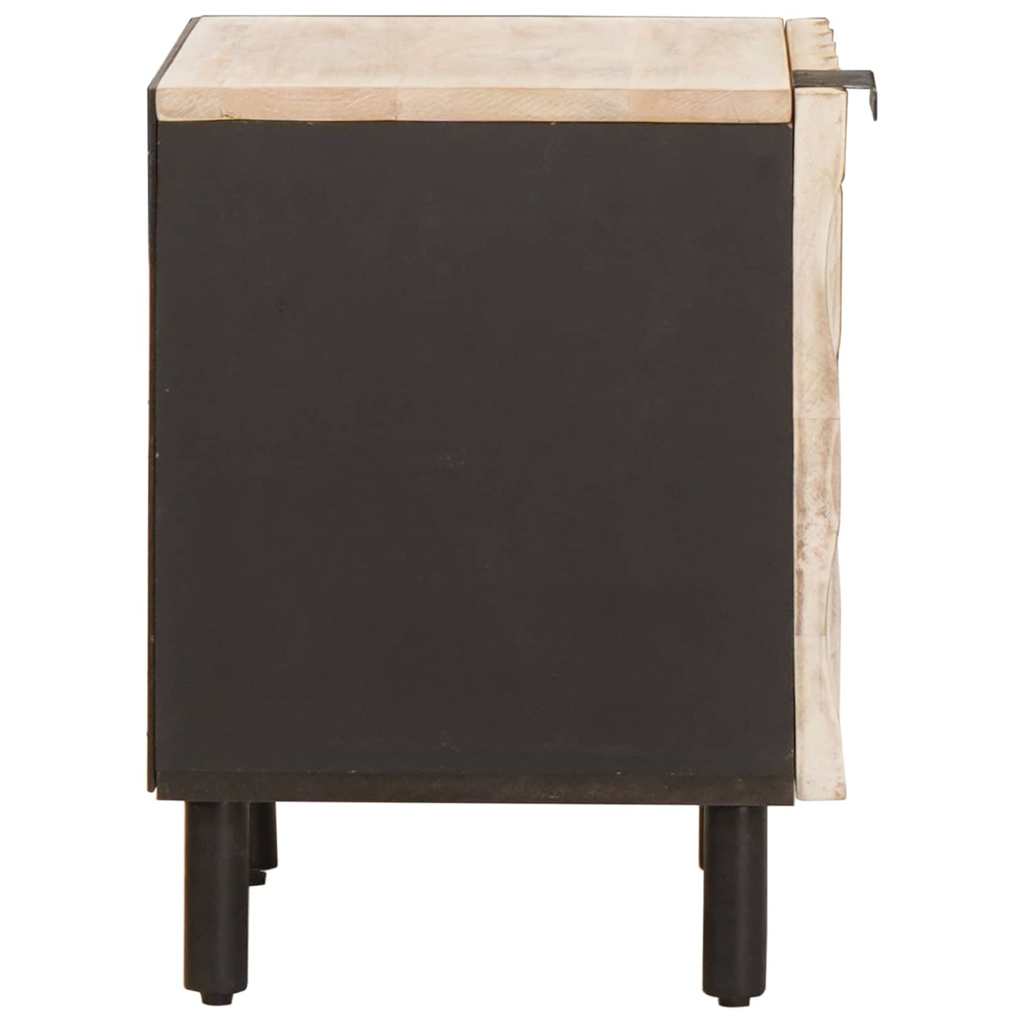 Nattbordskap 2 pcs Hvit 40 x 33 x 46 cm Massiv mango tre