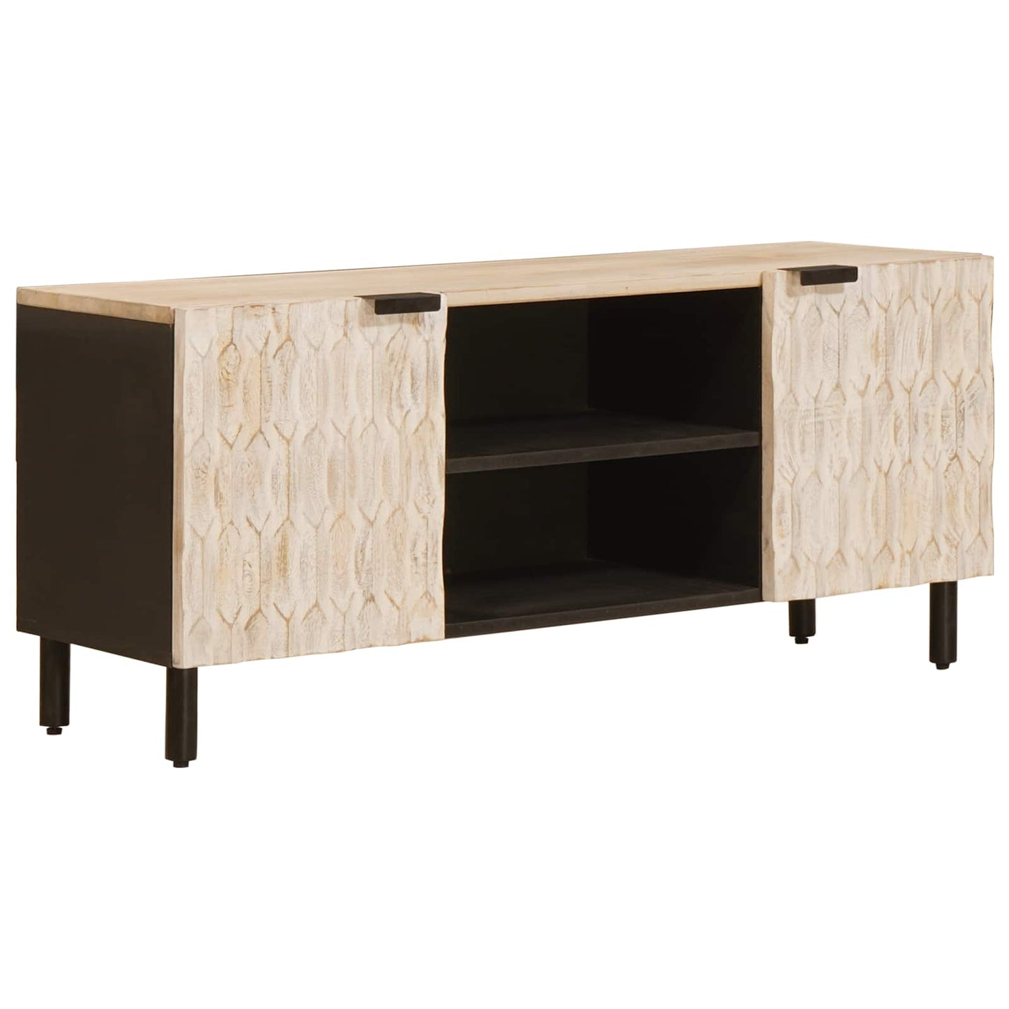 TV-skap Hvit Vask Finish 105 x 33 x 46 cm Massiv mango tre