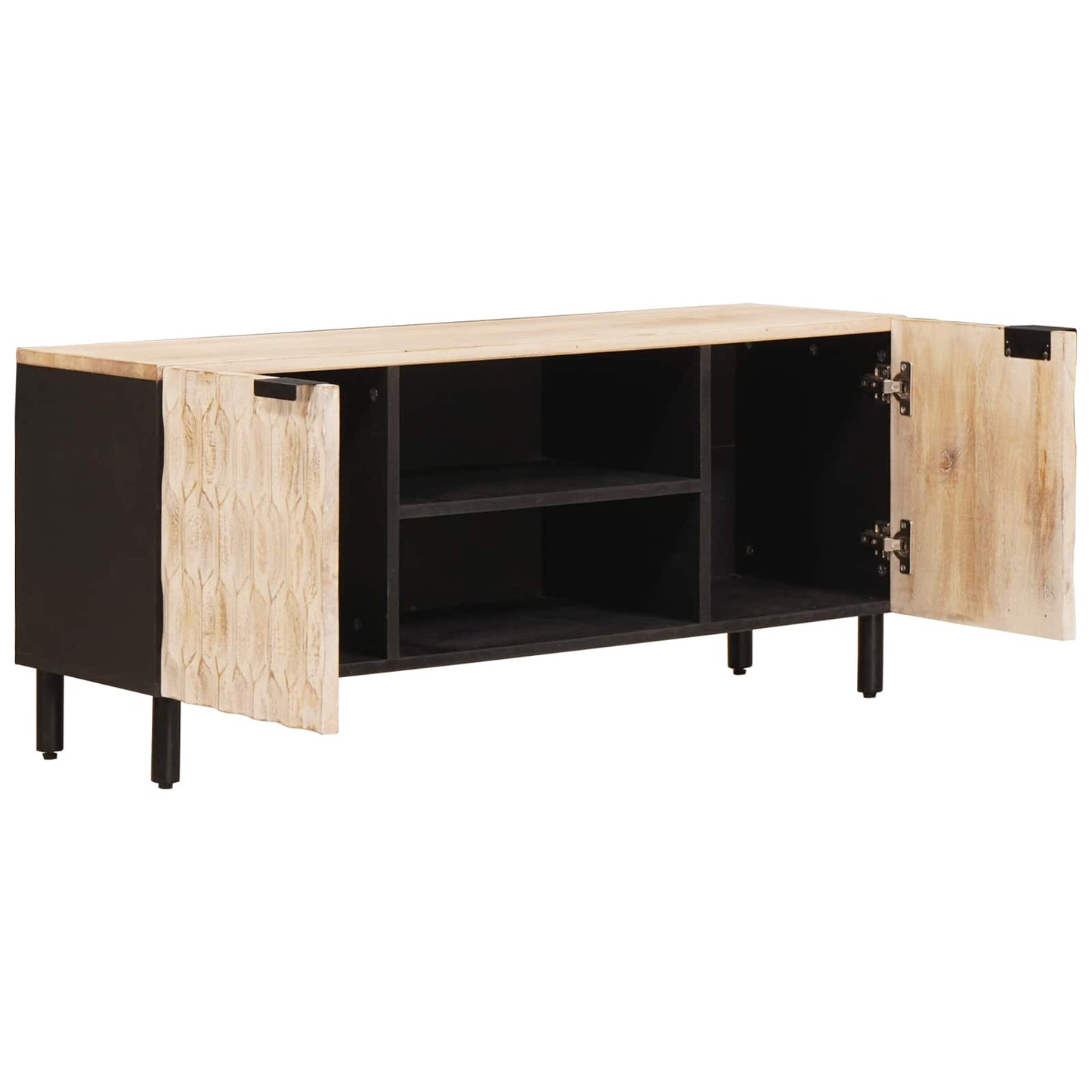 TV-skap Hvit Vask Finish 105 x 33 x 46 cm Massiv mango tre