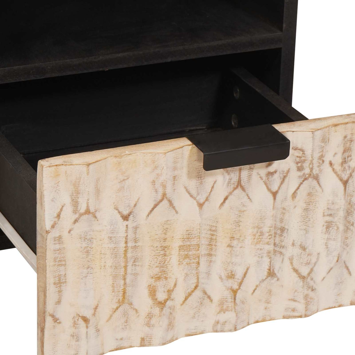TV-skap Hvit Vask Finish 70 x 33 x 46 cm Massiv mango tre