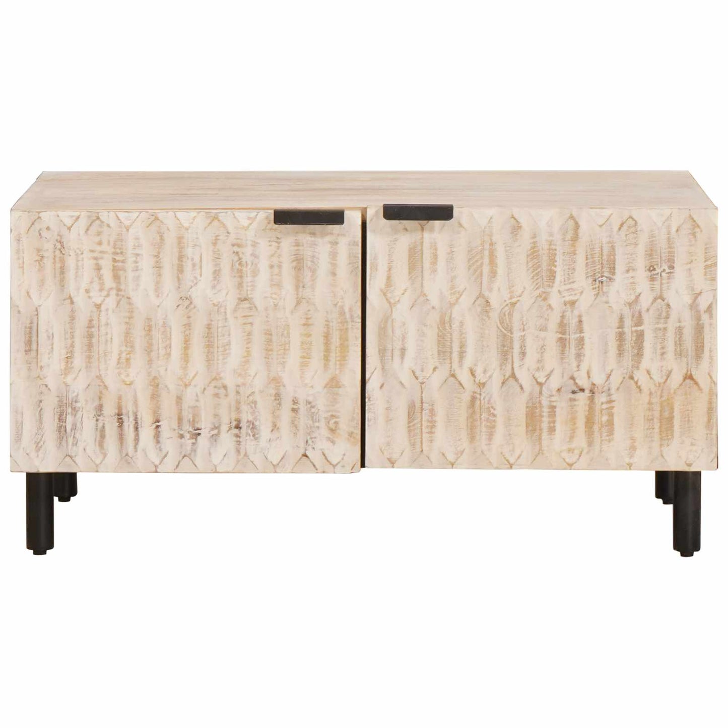 Kaffebord Hvit 80 x 50 x 40 cm Massiv mango tre