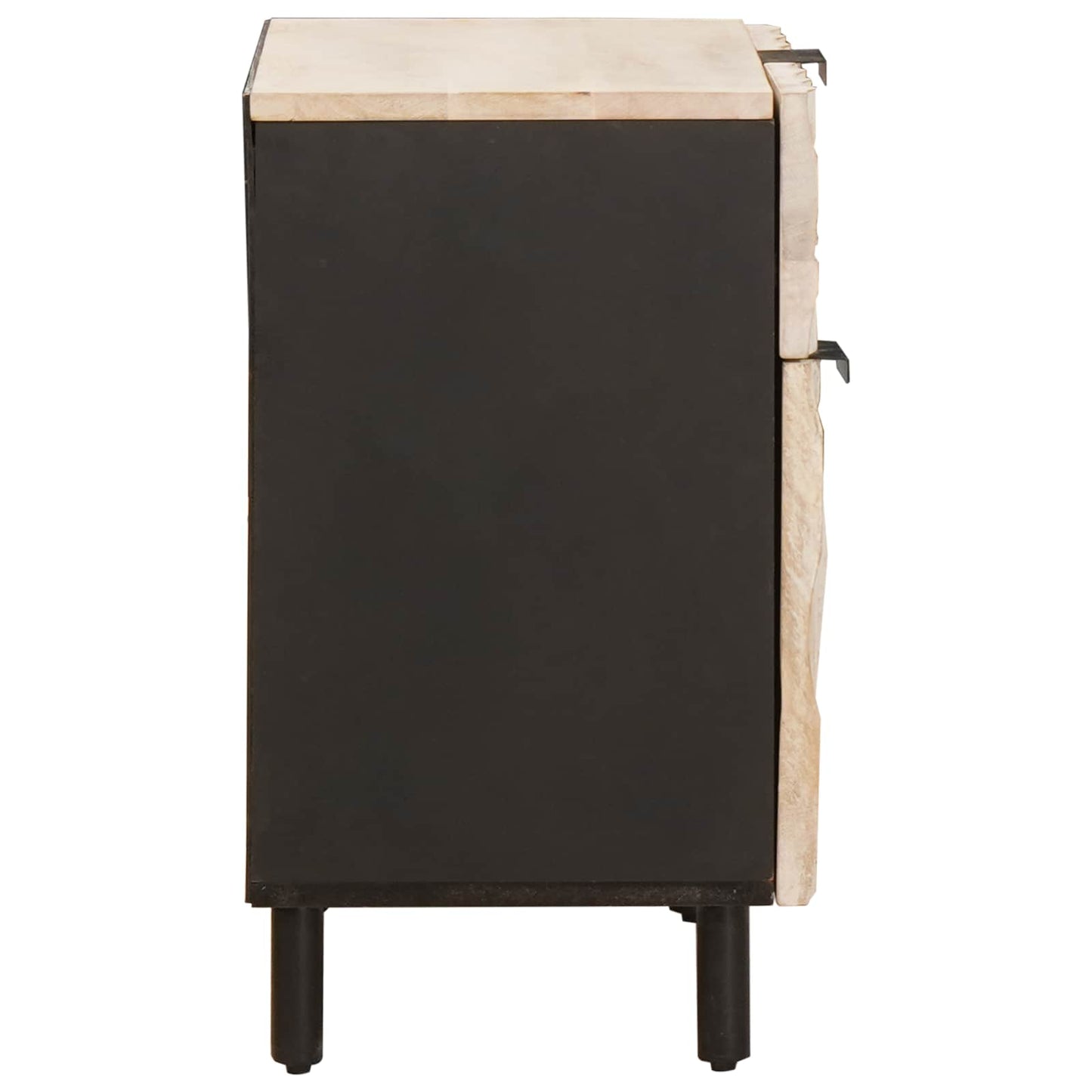 Nattbordskap med skuff Hvit 50 x 33 x 60 cm Massiv mango tre