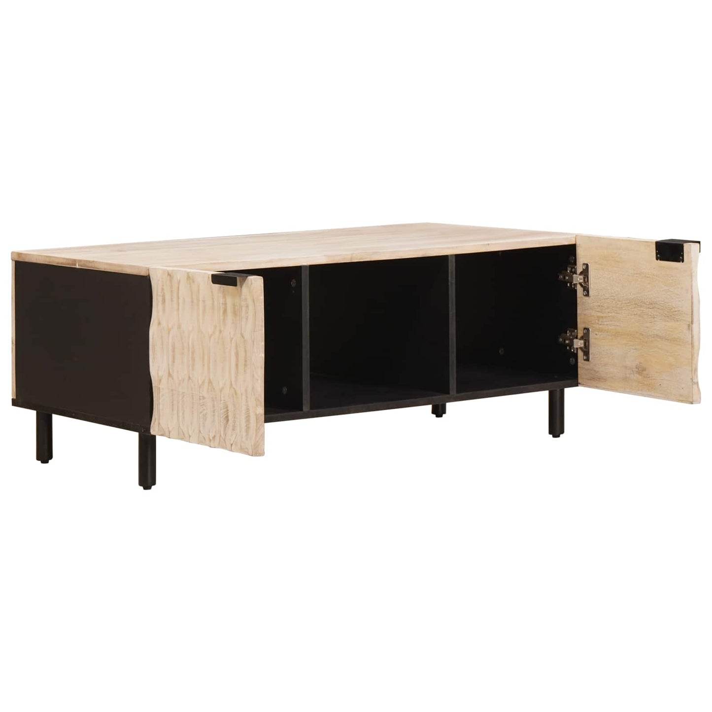 Kaffebord Hvit 100 x 54 x 40 cm Massiv mango tre