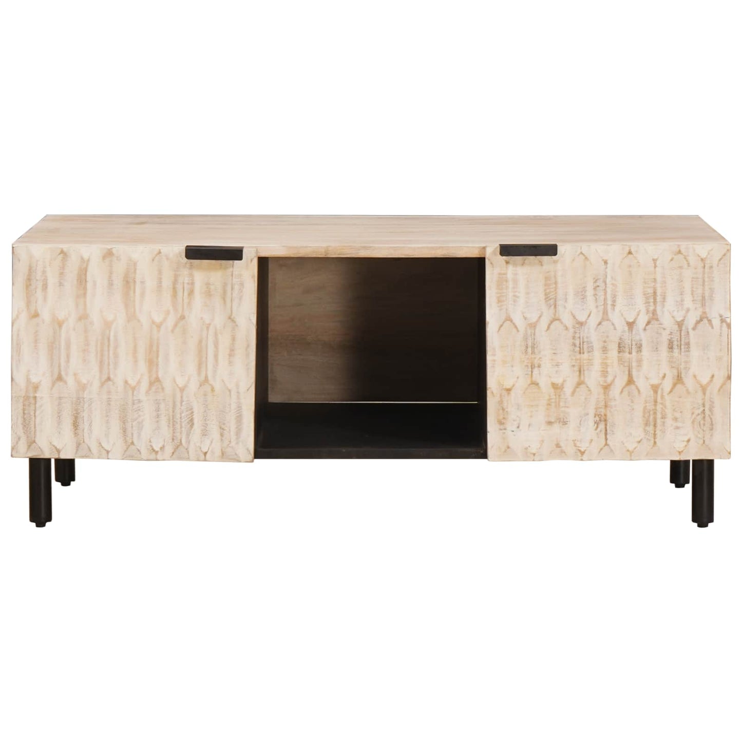 Kaffebord Hvit 100 x 54 x 40 cm Massiv mango tre