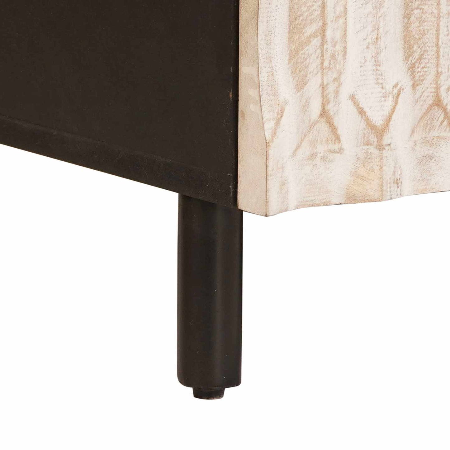 Kaffebord med skuff Hvit 80 x 54 x 40 cm Massiv mango tre