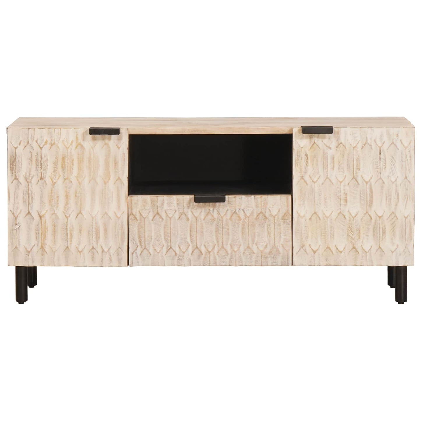 TV-skap Hvit Vask Finish 105 x 33 x 46 cm Massiv mango tre