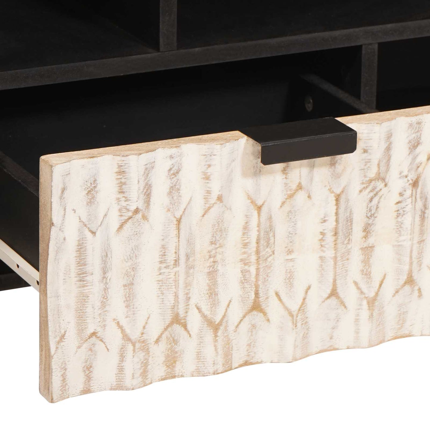TV-skap Hvit Vask Finish 100 x 33 x 46 cm Massiv mango tre