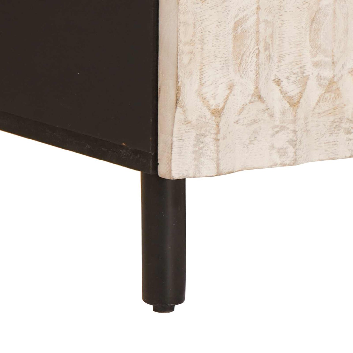 TV-skap Hvit Vask Finish 100 x 33 x 46 cm Massiv mango tre