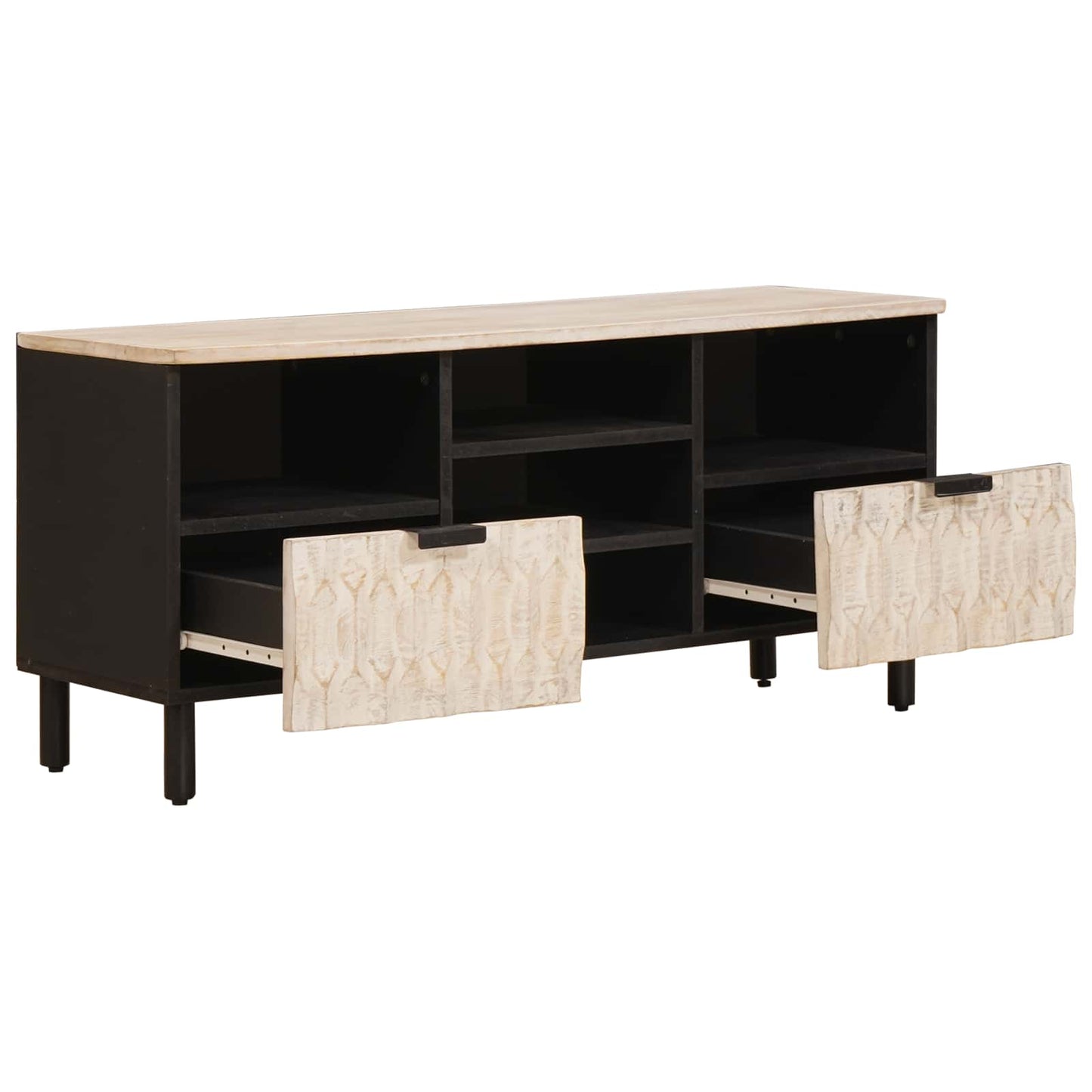 TV-skap Hvit Vask Finish 100 x 33 x 46 cm Massiv mango tre