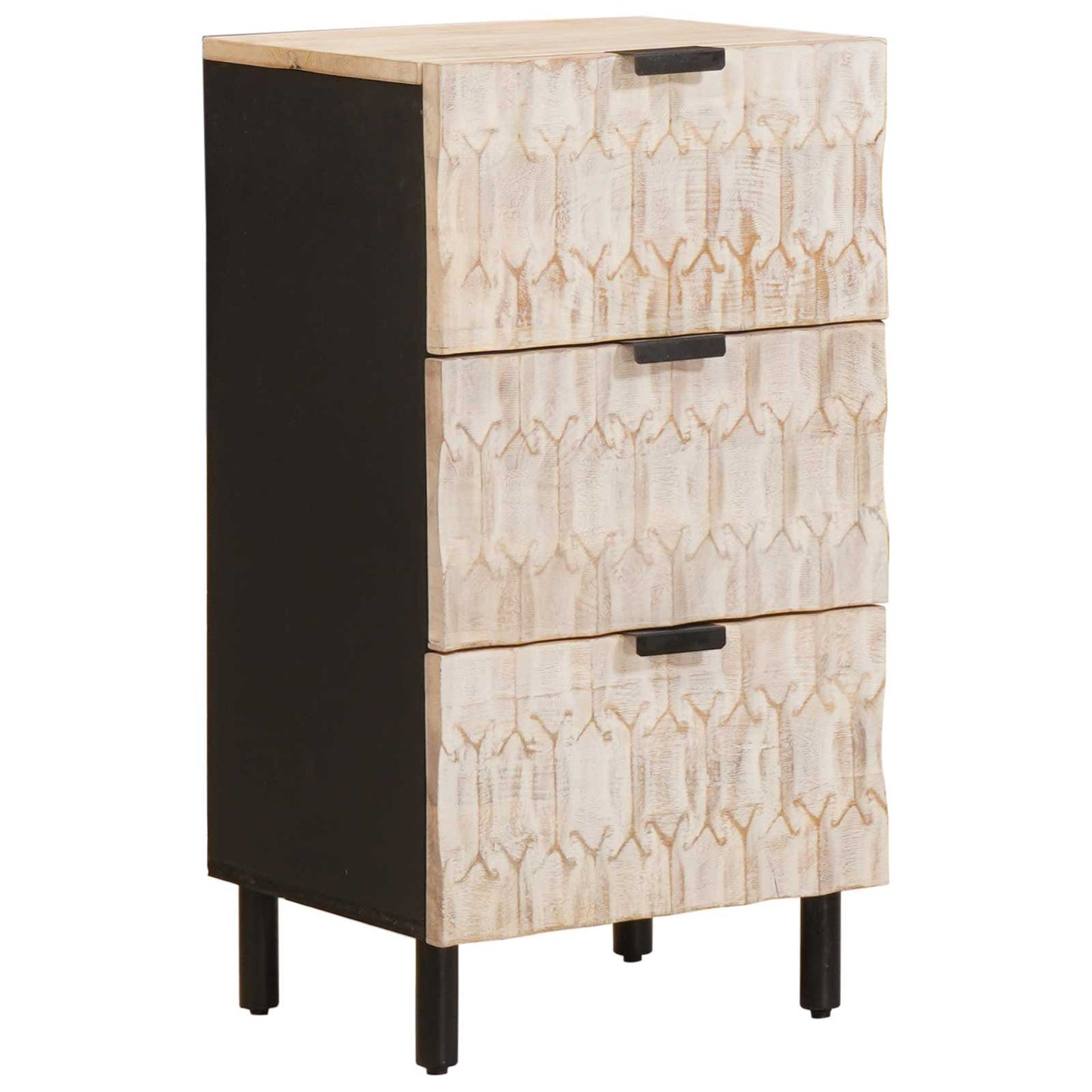 Serviesskap Hvit Vask Finish 40 x 33 x 75 cm Massiv mango tre