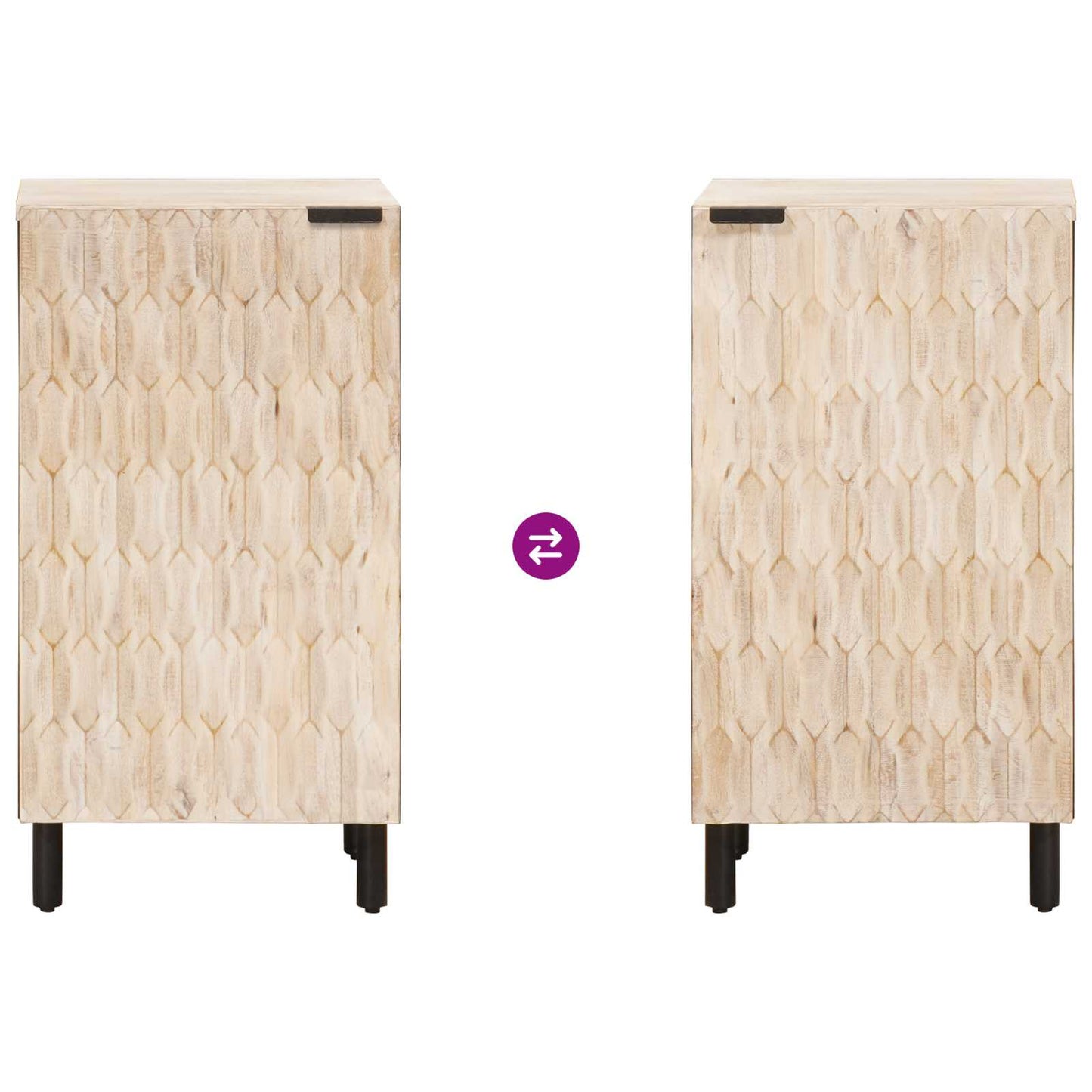 Serviesskap Hvit Vask Finish 40 x 33 x 75 cm Massiv mango tre