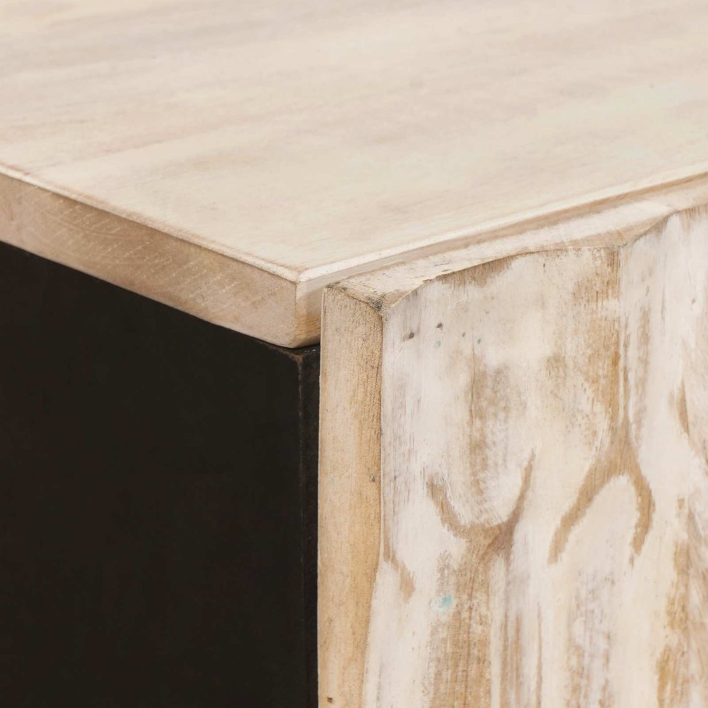 Høyskap Hvit Vask Finish 60 x 33 x 100 cm Massiv mango tre