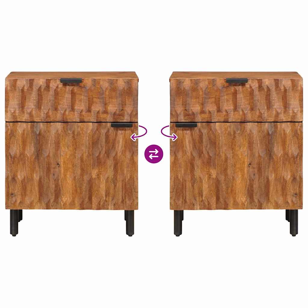 Nattbordskap med skuff Brun 50 x 33 x 60 cm Massiv mango tre
