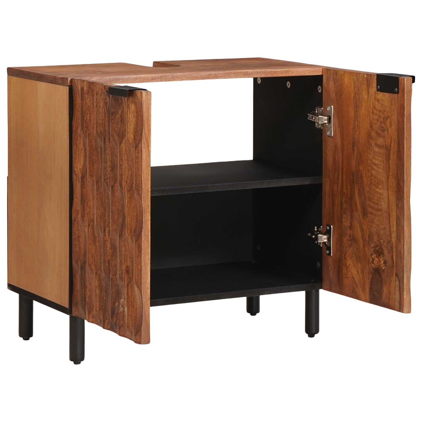 Baderomsvaskeskap med dør Brun 62 x 33 x 58 cm Massiv mango tre