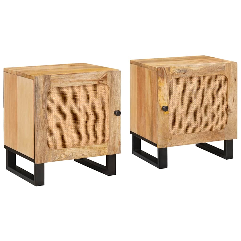 Nattbordskap 2 pcs Naturlig 40 x 33 x 46 cm