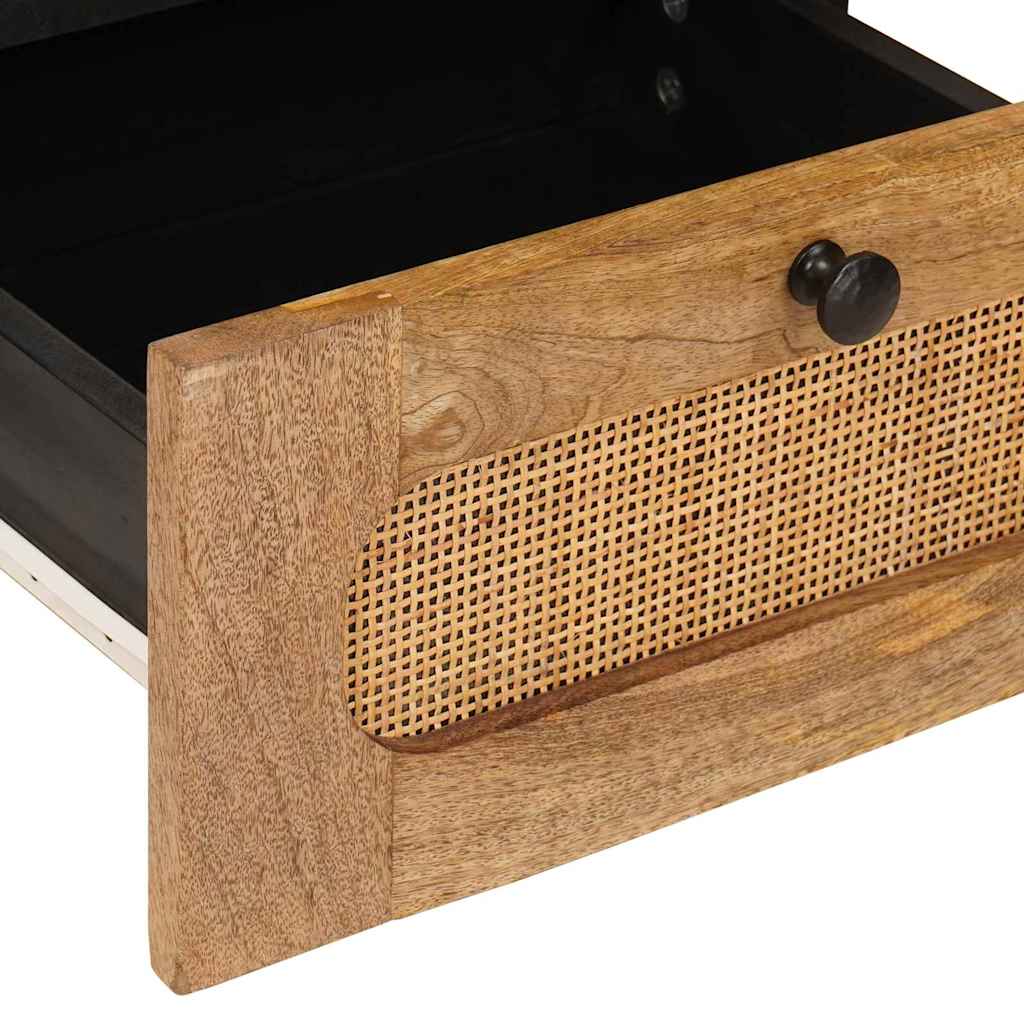 Nattbordskap 2 pcs Naturlig 40 x 33 x 46 cm Massiv mango tre