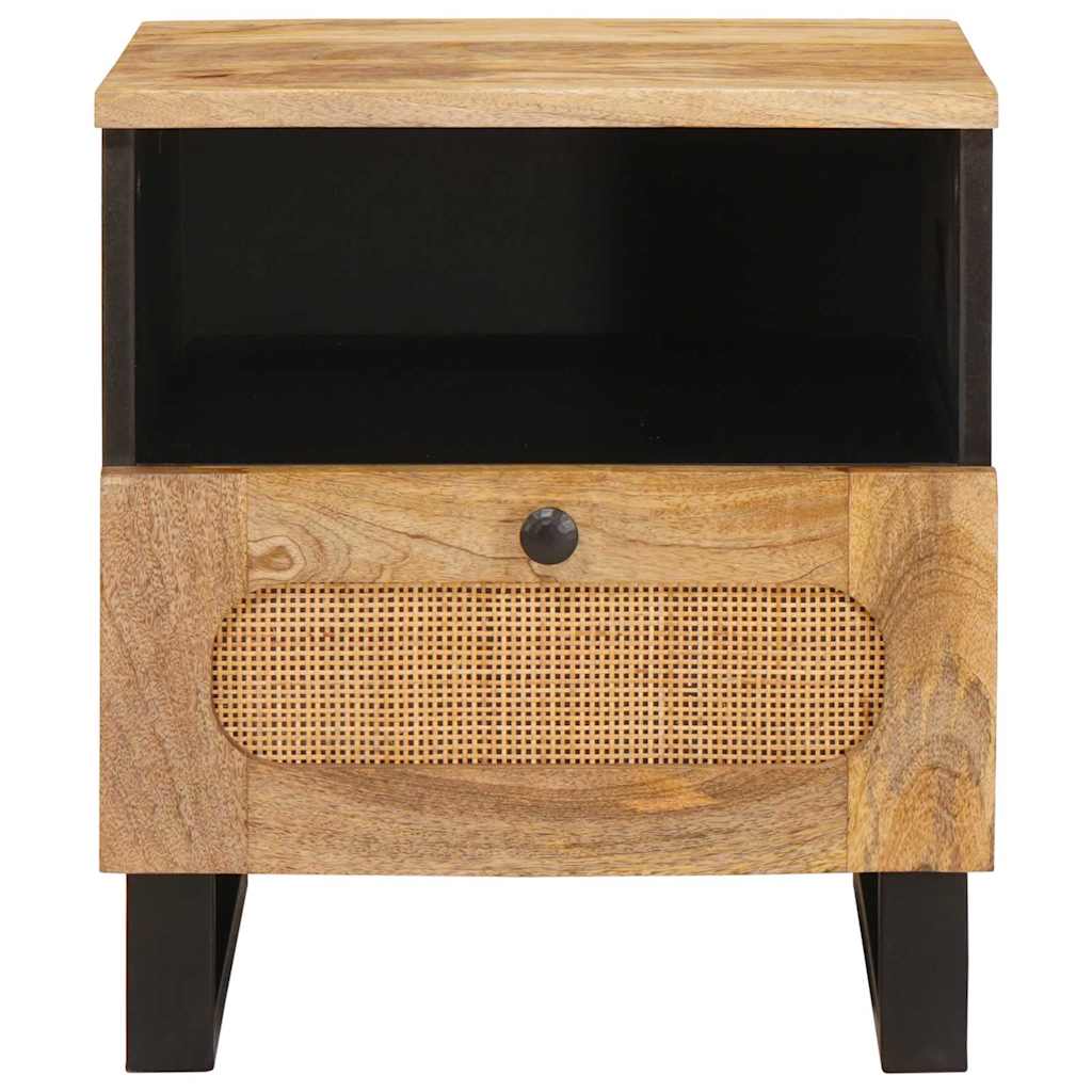 Nattbordskap 2 pcs Naturlig 40 x 33 x 46 cm Massiv mango tre