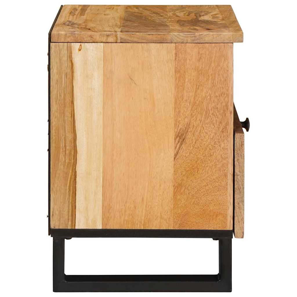Nattbordskap 2 pcs Naturlig 40 x 33 x 46 cm Massiv mango tre