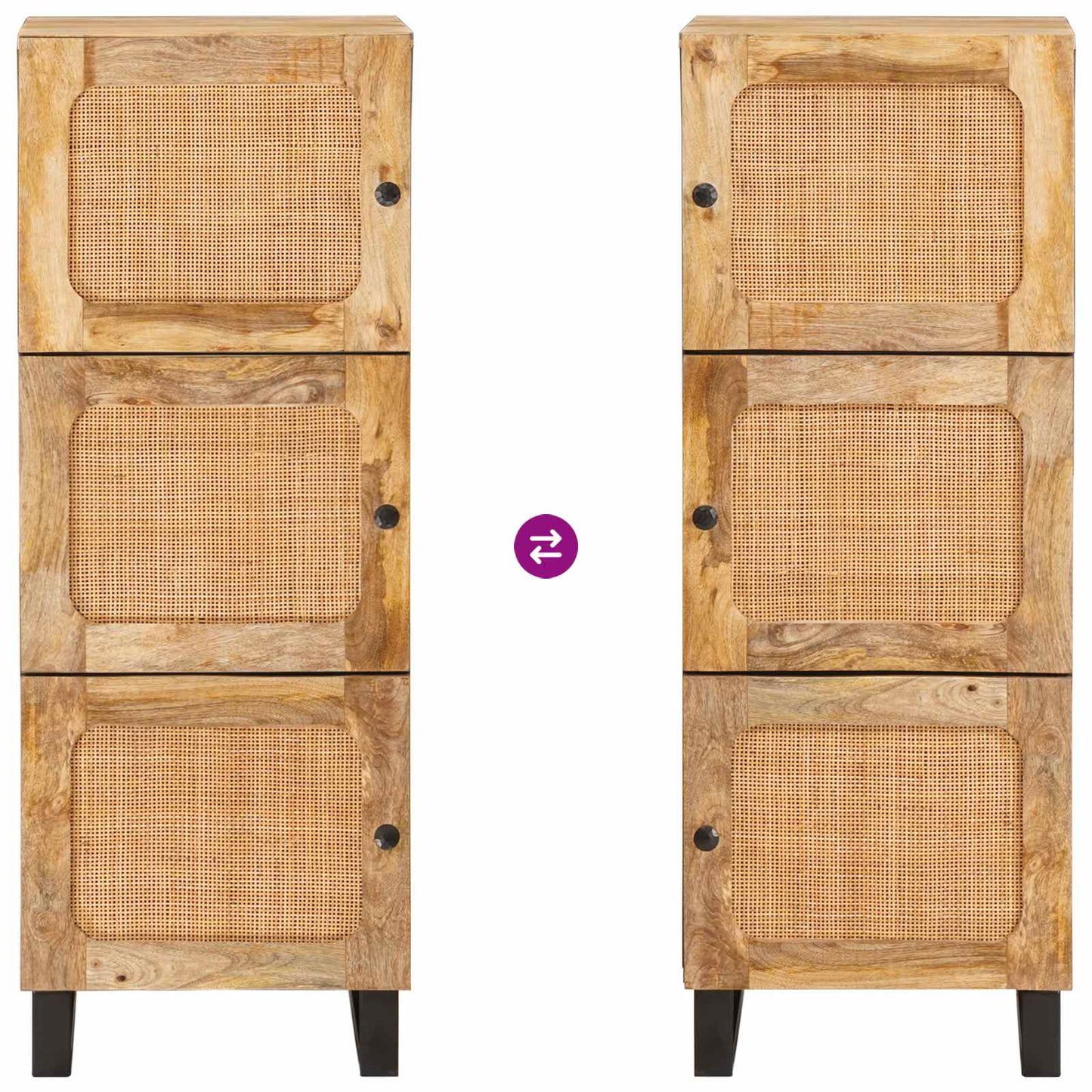 Høyskap med lagring Brun 90 x 33 x 75 cm Massiv mango tre