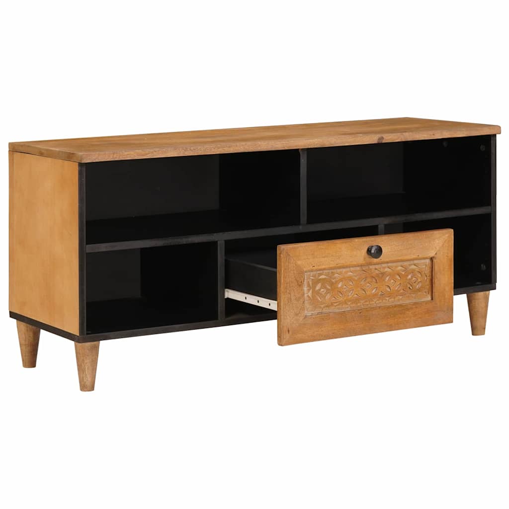 TV-skap med skuff med hylle 100 x 33 x 46 cm Massiv mango tre
