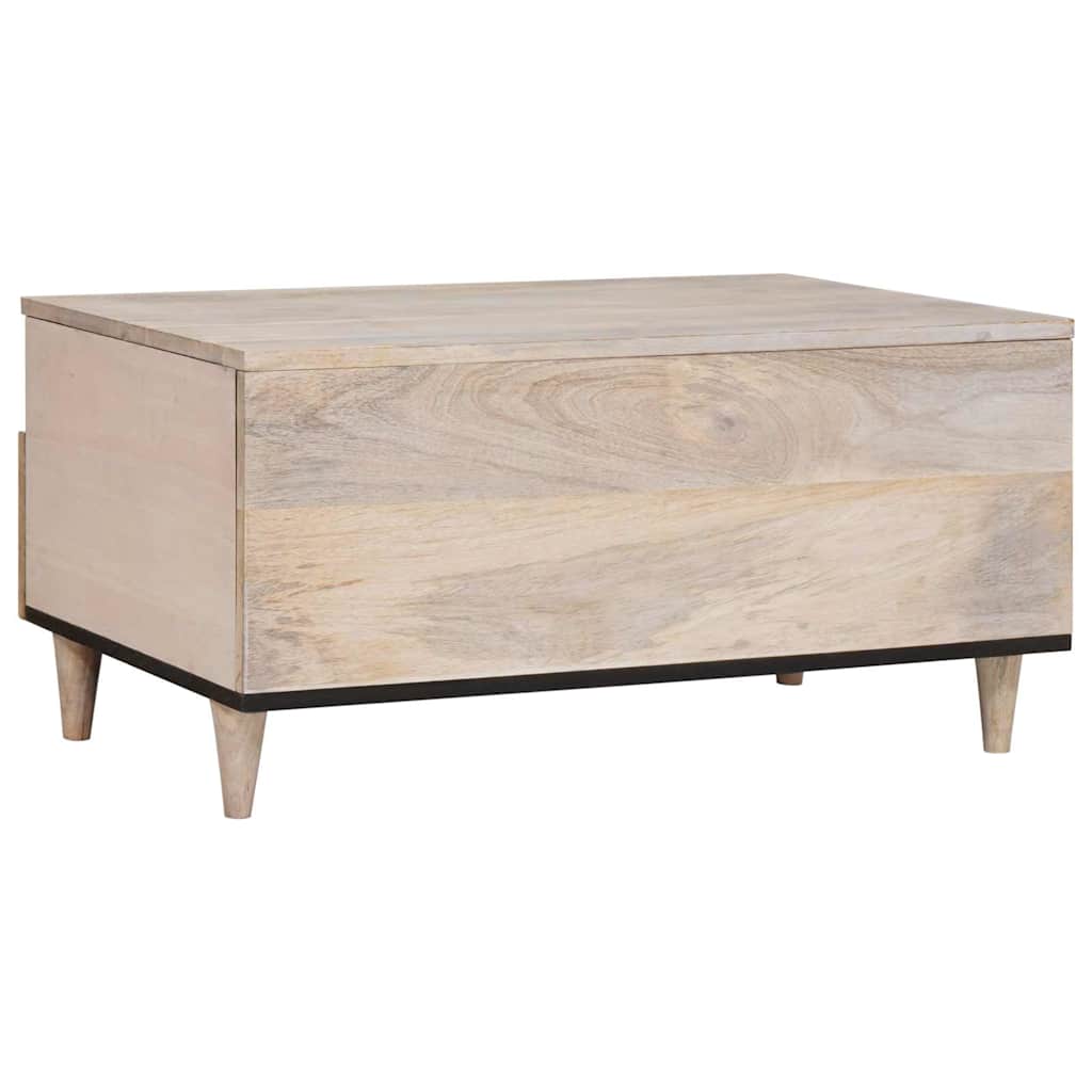 Kaffebord Blek Hvit 80 x 54 x 40 cm Massiv mango tre