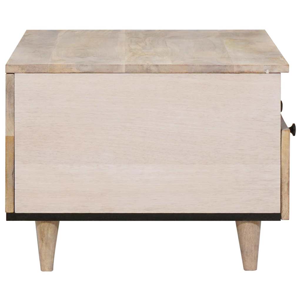 Kaffebord Blek Hvit 80 x 54 x 40 cm Massiv mango tre