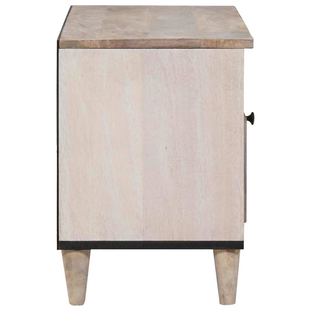TV-skap med skuff Blek Hvit 80 x 33 x 46 cm Massiv mango tre