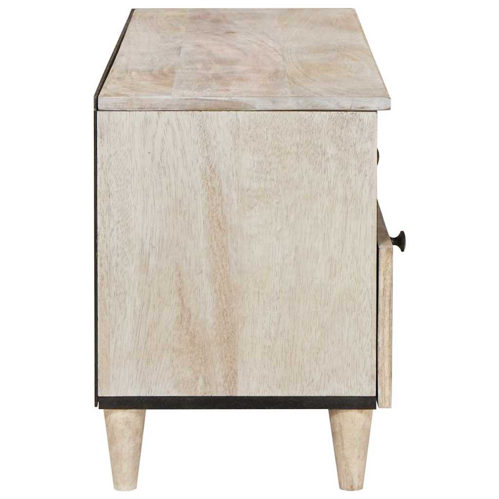 TV-skap med skuff Blek Hvit 100 x 33 x 46 cm Massiv mango tre