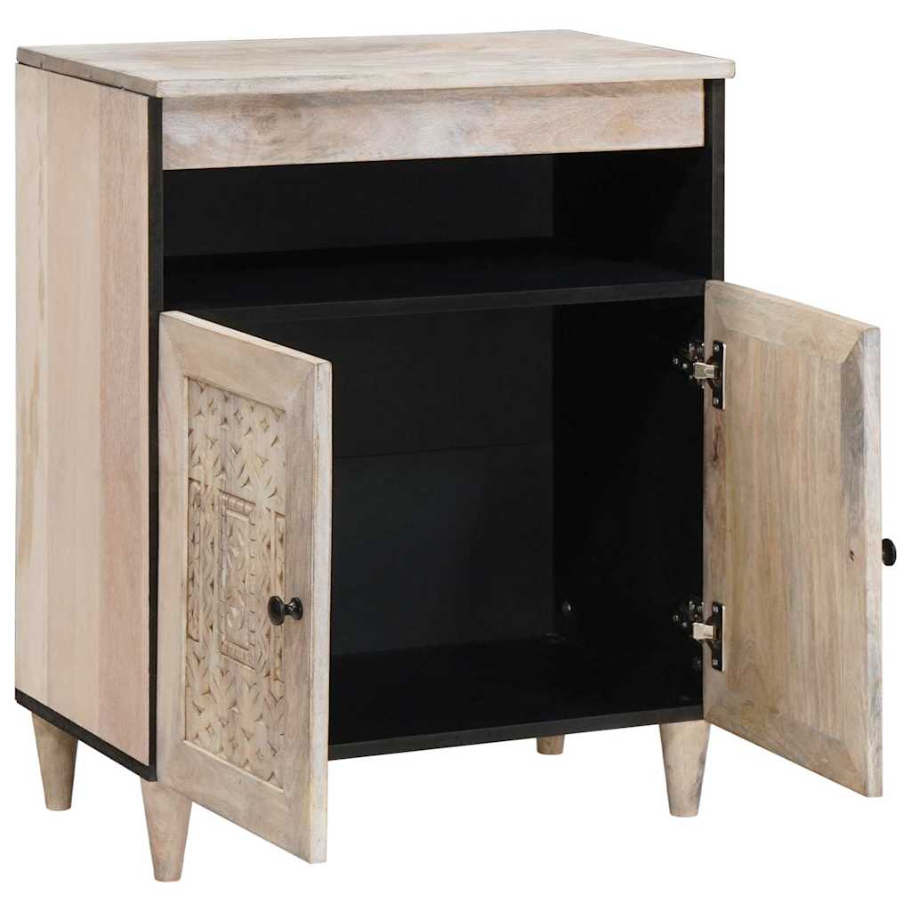 Serviesskap Blek Hvit 60 x 33 x 75 cm Massiv mango tre