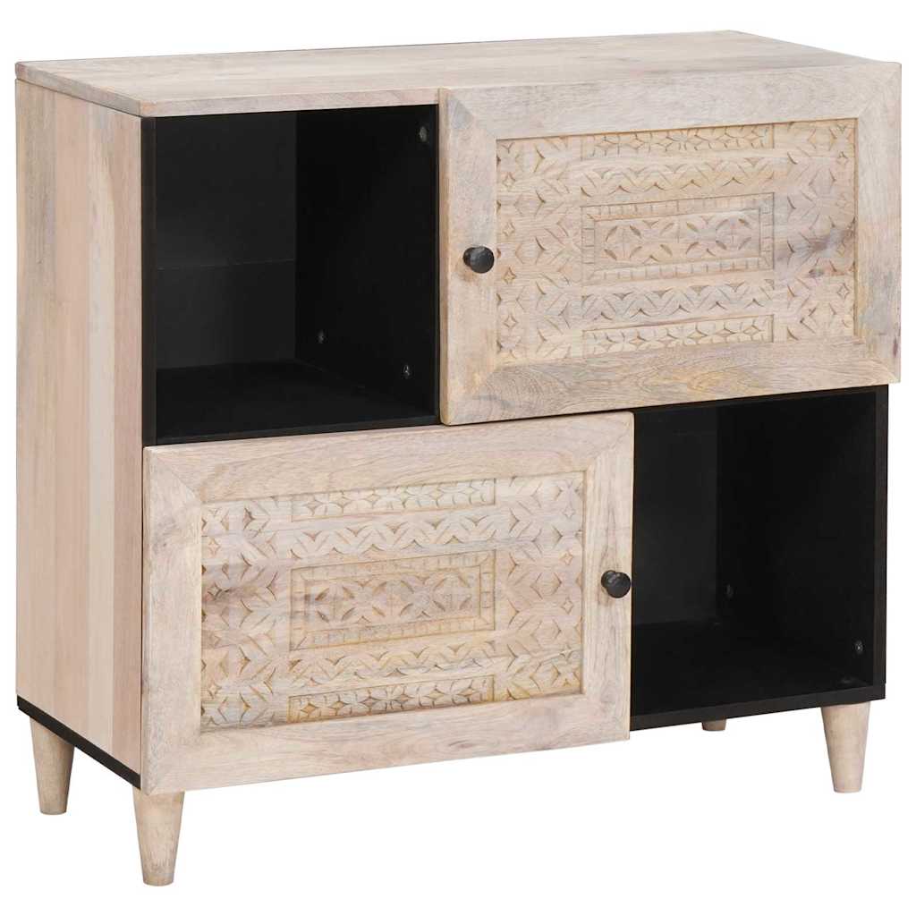 Serviesskap Blek Hvit 80 x 33 x 75 cm Massiv mango tre