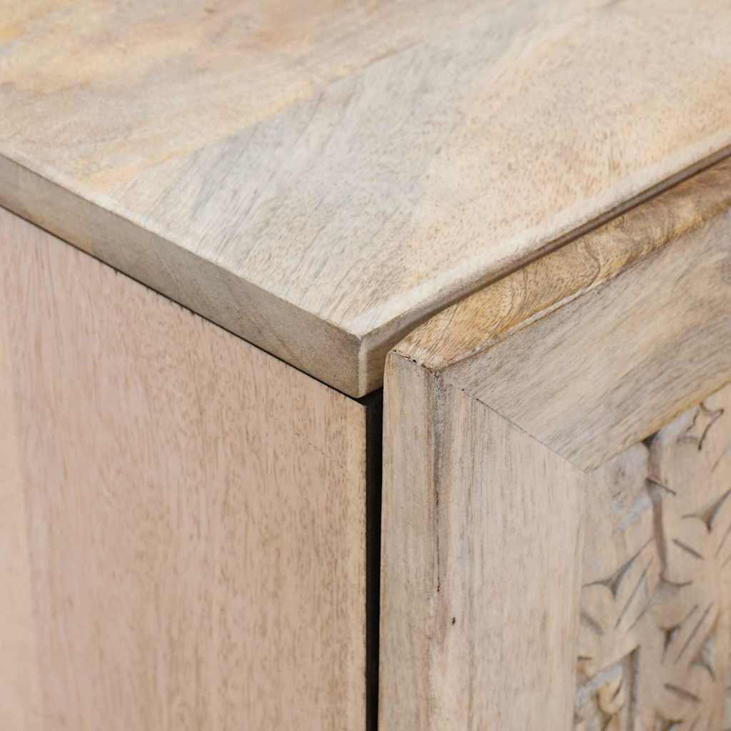 Serviesskap Blek Hvit 90 x 33 x 75 cm Massiv mango tre