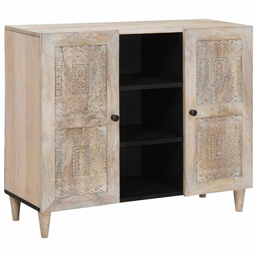 Serviesskap Blek Hvit 90 x 33 x 75 cm Massiv mango tre