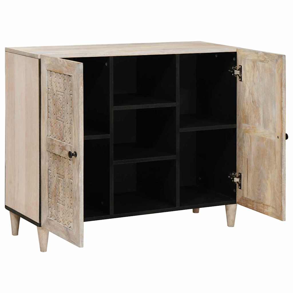 Serviesskap Blek Hvit 90 x 33 x 75 cm Massiv mango tre