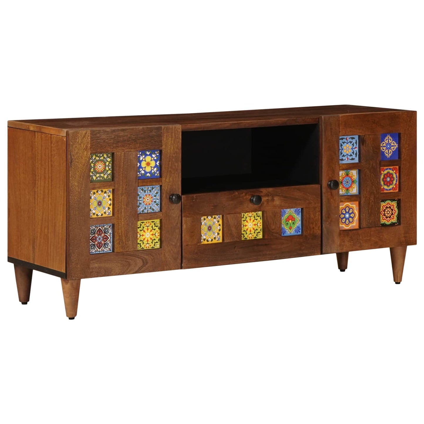 TV-skap med skuff Valnøtt 105 x 33 x 46 cm Massiv mango tre