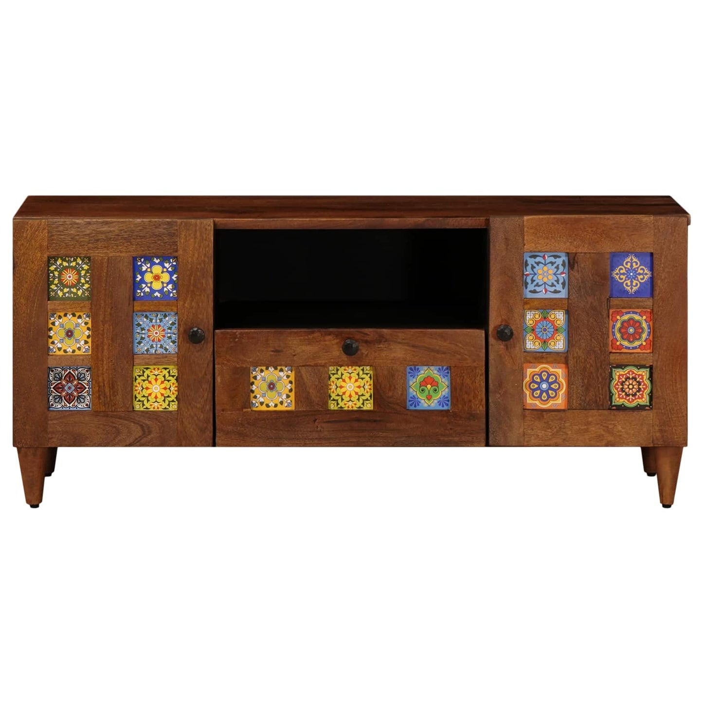 TV-skap med skuff Valnøtt 105 x 33 x 46 cm Massiv mango tre