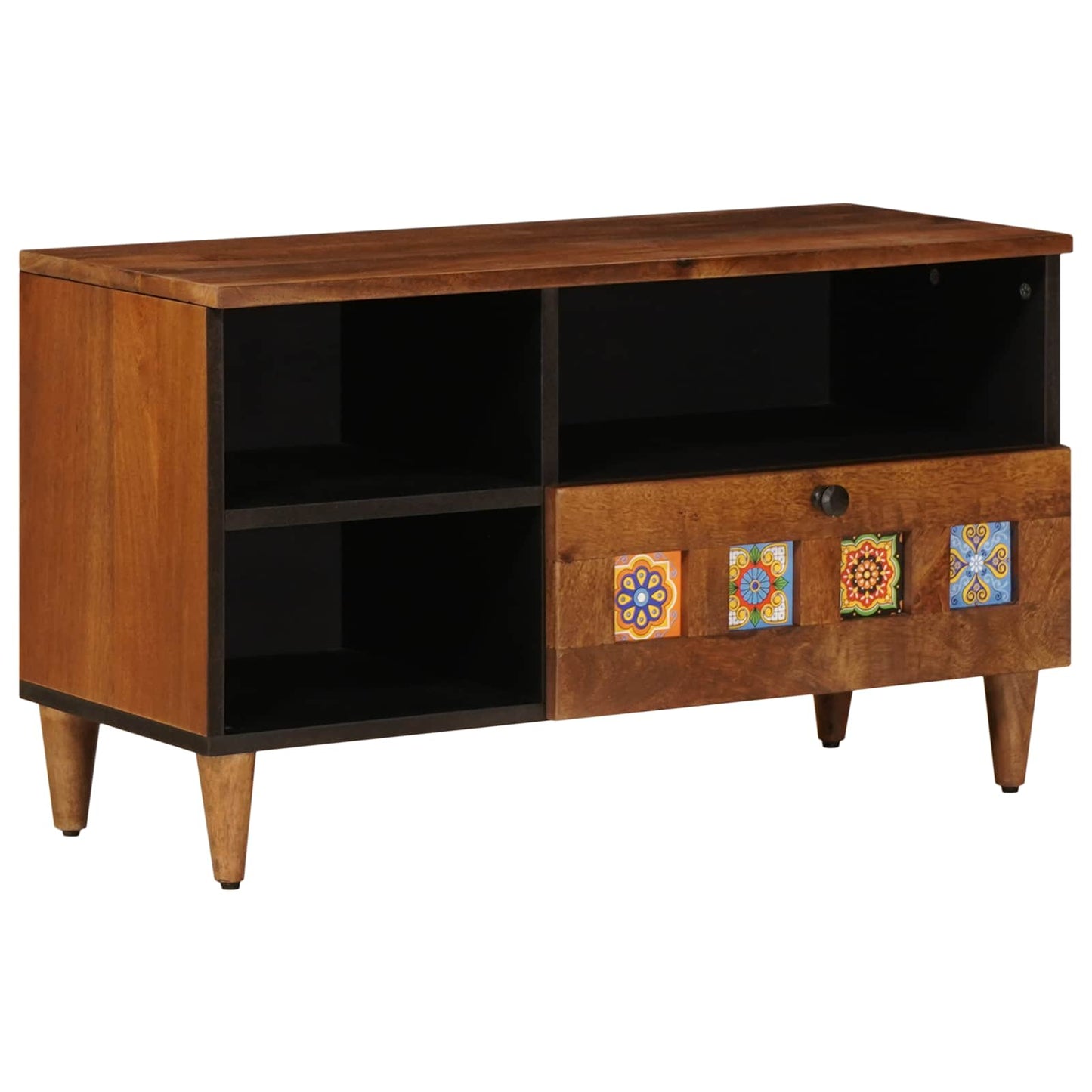 TV-skap med skuff Valnøtt 80 x 33 x 46 cm Massiv mango tre