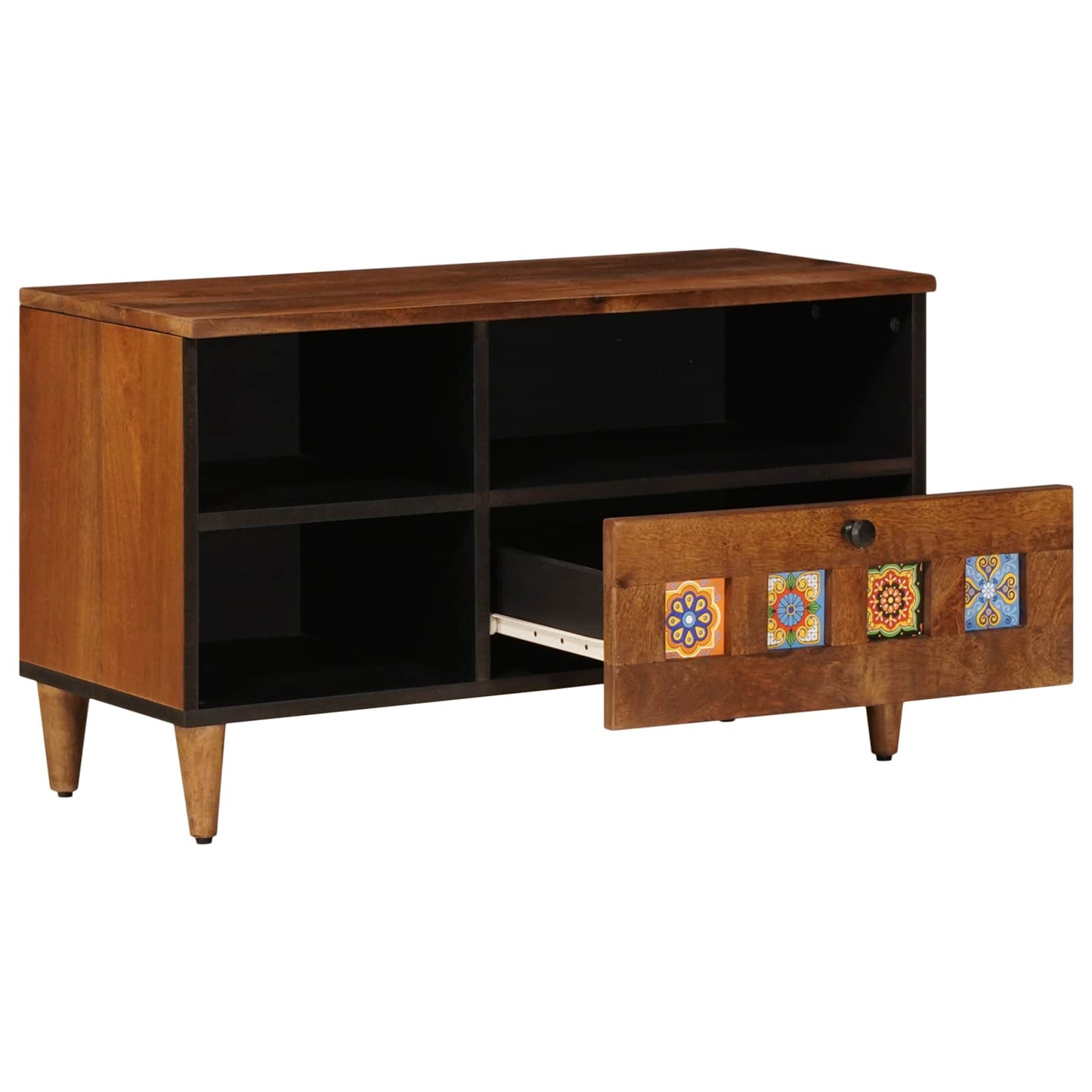 TV-skap med skuff Valnøtt 80 x 33 x 46 cm Massiv mango tre