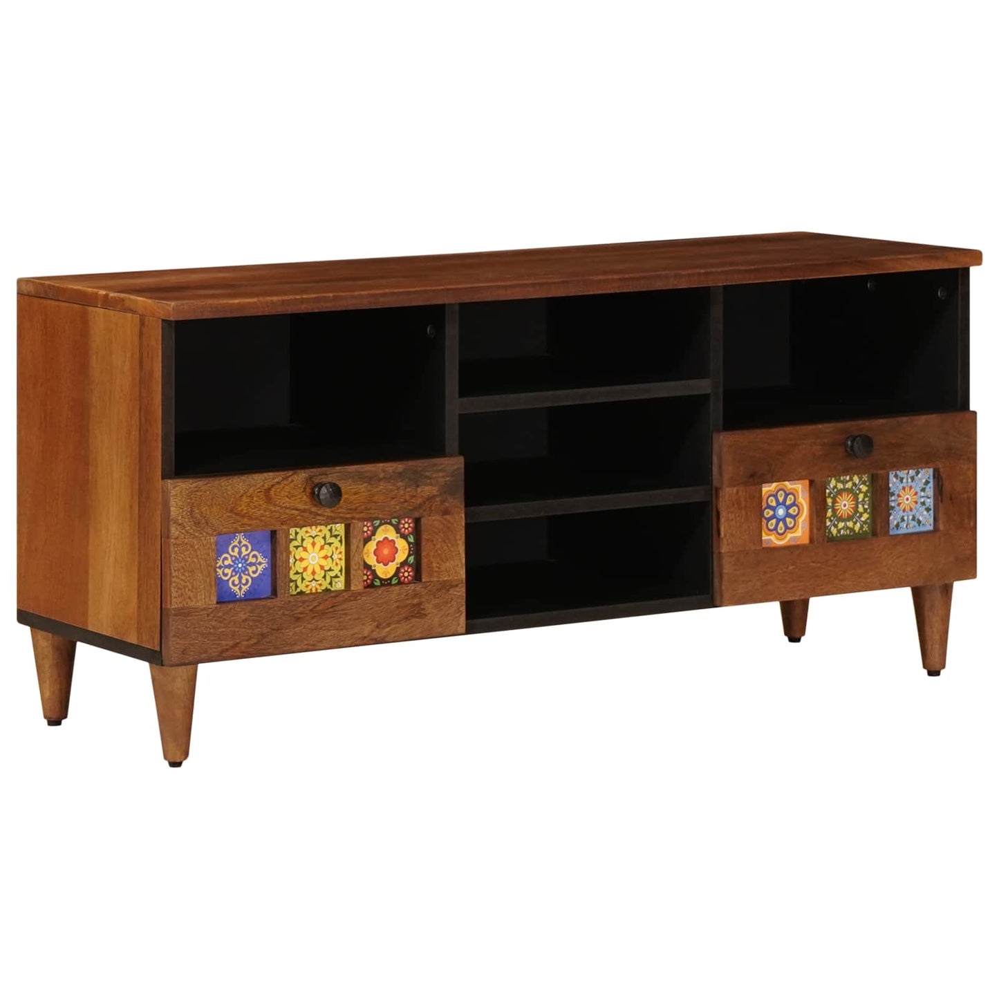 TV-skap med skuff Valnøtt 100 x 33 x 46 cm Massiv mango tre